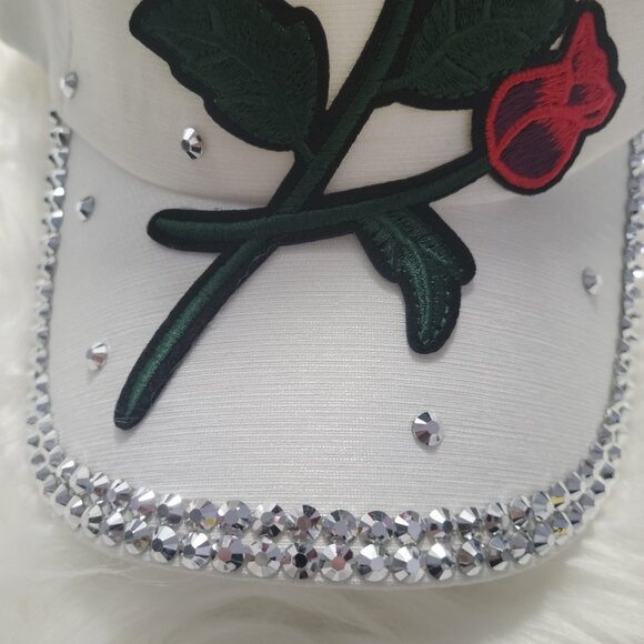Bling & Roses White Baseball Cap - Picture 5 of 9